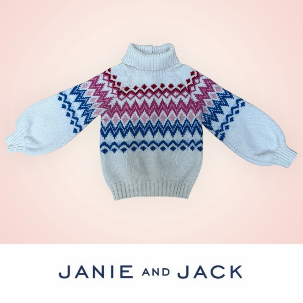 Janie and Jack Fair Isle Turtleneck Sweater, Size 2T, MSRP‎ $62